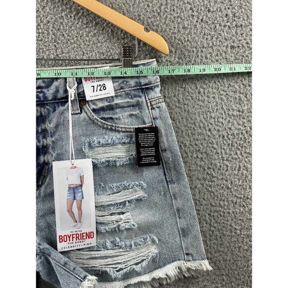 NWT Celebrity Pink The Bobby Denim Shorts Womens Size 7 Hi Rise Distressed Jeans - Picture 7 of 16